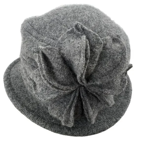 ADORA | Accessories | Adora Floralgray Woolbucket Hat | Poshmark display picture 3